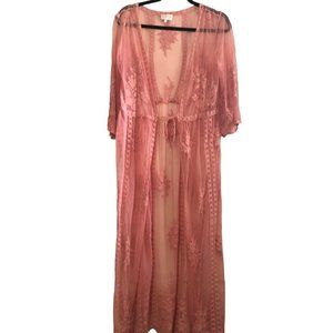 Entro Peach Laced Kimono